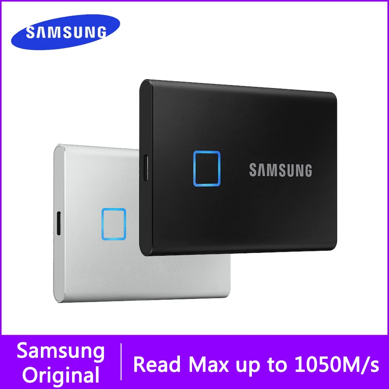 

Samsung Touch Portable SSD External SSD 1TB Ssd Drive T5 Hard Drives 500GB 2TB Fingerprint Recognition Unlock Type-C SSD For PC