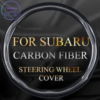 carbon fiber steering wheel cover for subaru xv wrx forester outback universal 38cm 15 inches anti slip touching comfortable