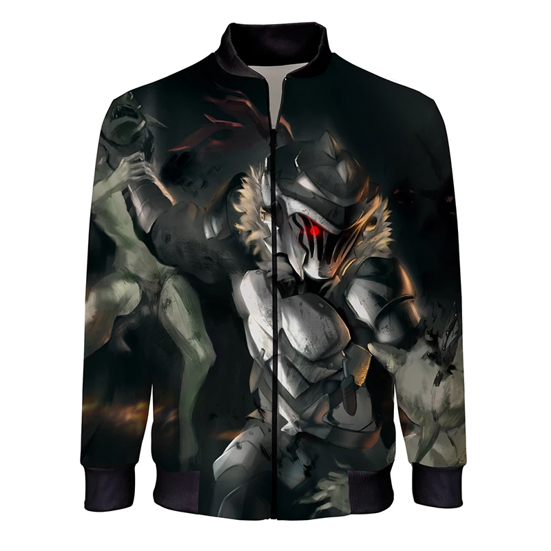 

2020 New Spring Casual Jackets Goblin Slayer 3D Printed Men's Fashion Streetwear Stand Collar Bomber Jacket Anime Hip Hop Coat