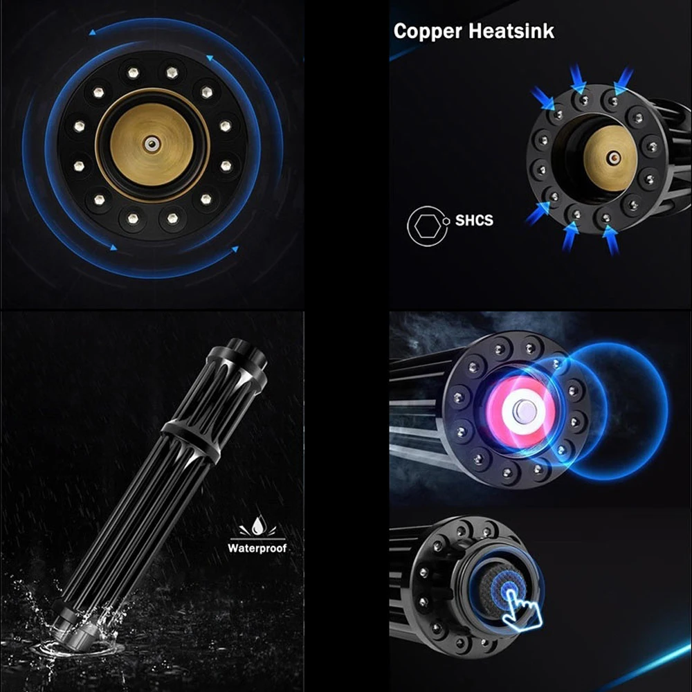 

High Power 2w Lengthen Blue Laser Pointers 450nm Lazer sight Flashlight Burning Match/Burn light cigars/candle/ Hunting