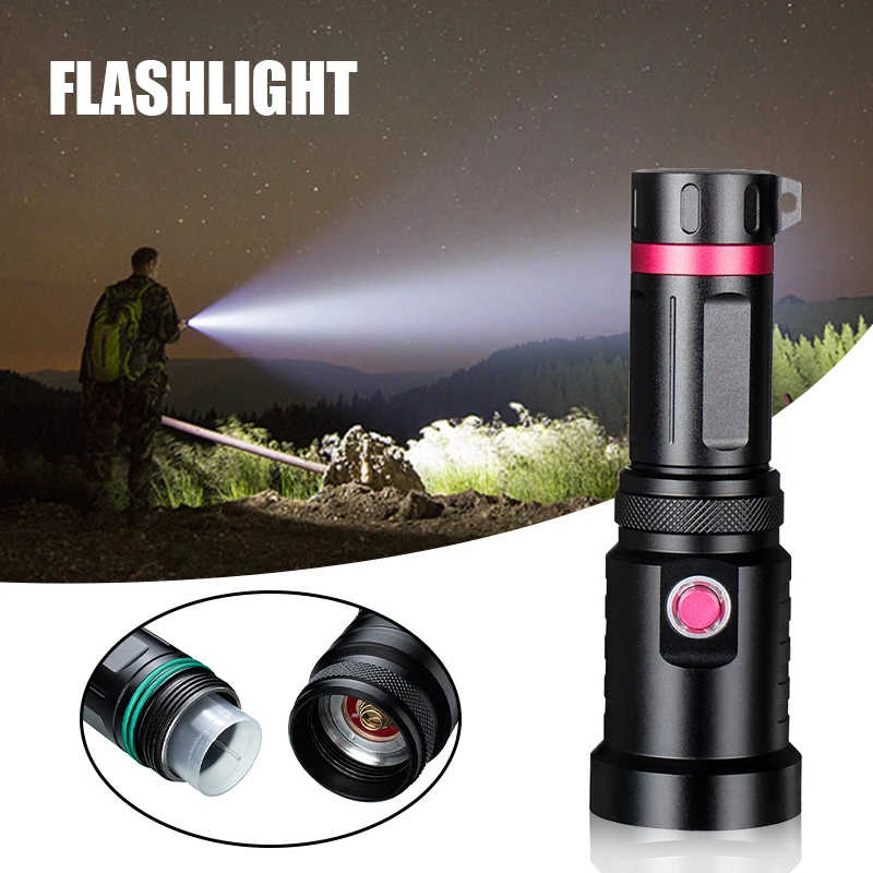 

Led Flashlight USB Rechargeable Aluminum Alloy Flashlight P70 Super Bright for Outdoor Activity Lightweight HA