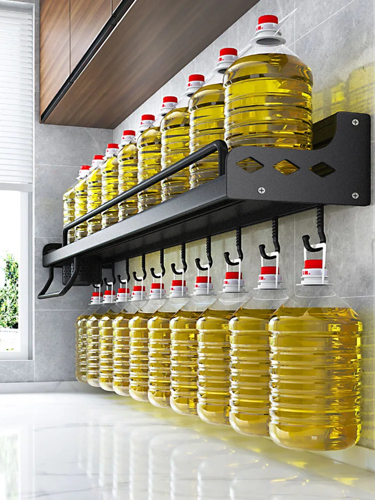 

Wall-mounted Kitchen Storage Shelf Space Aluminum Punch-free Kichen Organizer Spice Jar Rack Hanging Racks Knife Holder Shelf