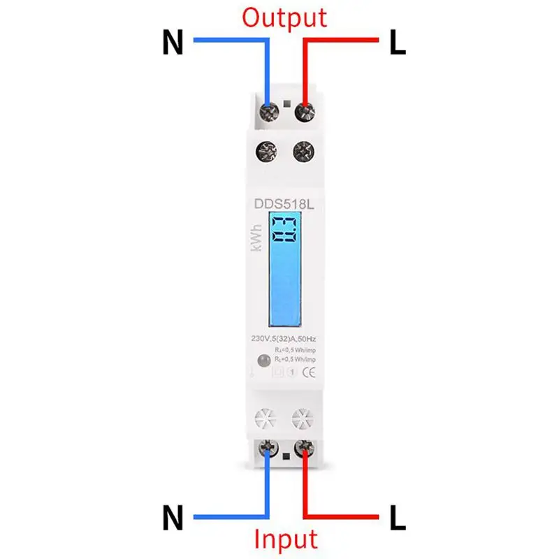 Однофазный ЖК дисплей с подсветкой Wattmeter Потребляемая мощность ватт счетчик
