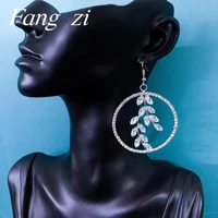 new fashion round pendant cubic zirconia womens crystal earrings jewelry wedding bride shiny rhinestone drop earrings jewelry