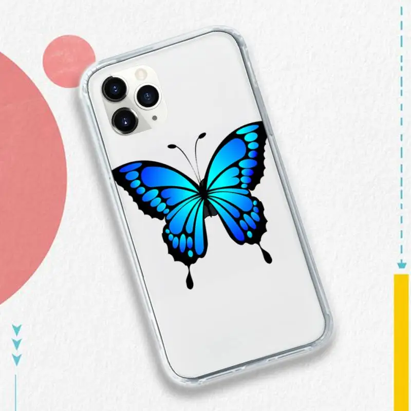 

Vintage Butterfly Fashion Phone Cases Transparent soft For iphone 5 5s 5c se 6 6s 7 8 11 12 plus mini x xs xr pro max