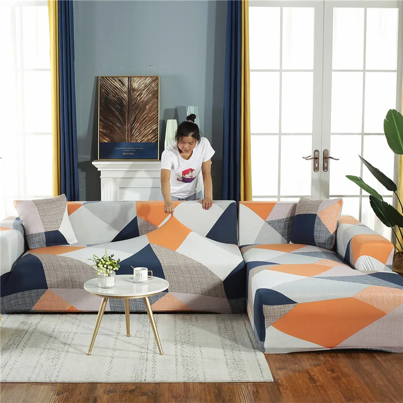 Эластичные Чехлы для дивана украшение гостиной с геометрическим/цветочным