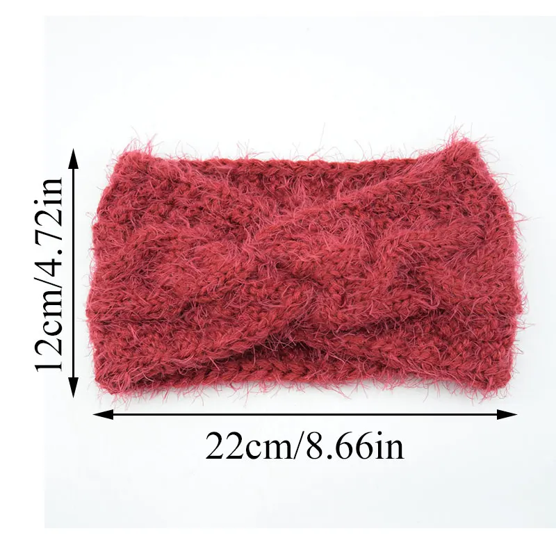 Женская вязаная повязка на голову из мягкой шерсти с перекрещивающимися