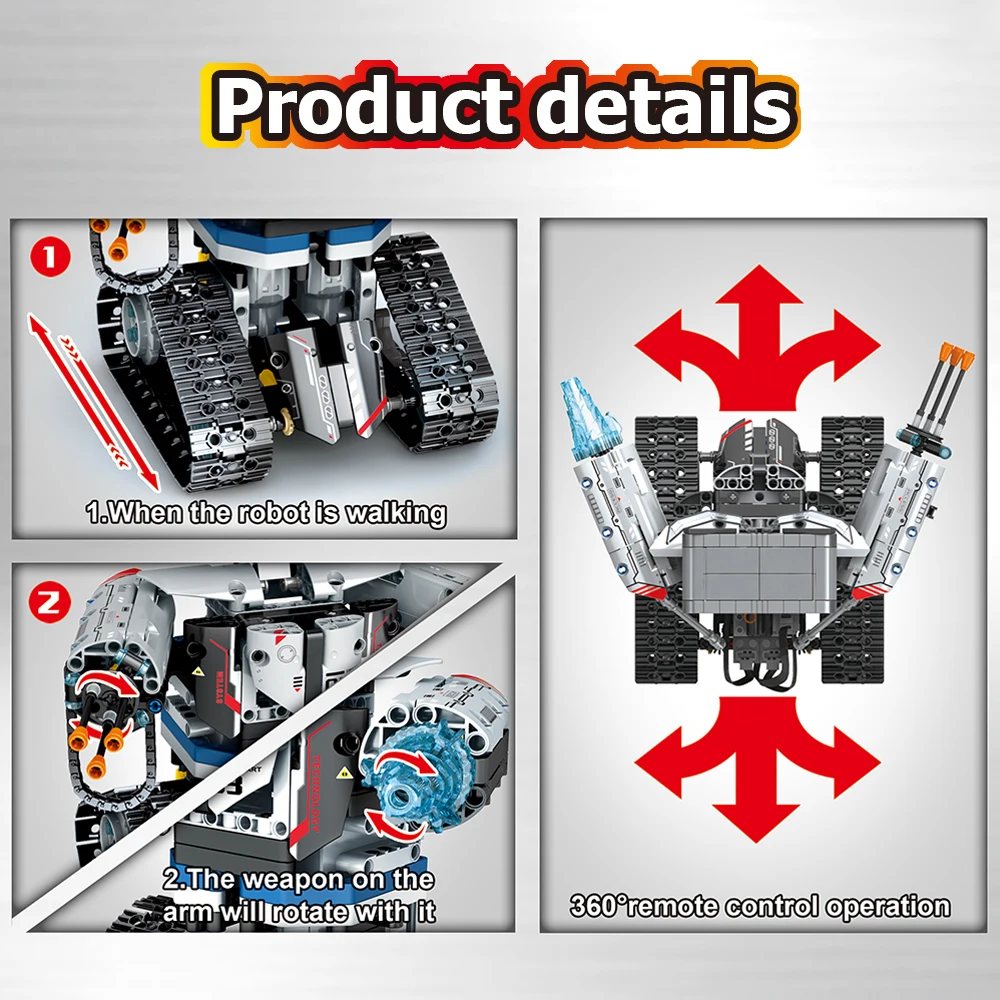 Городская серия оружие Блоки 611 шт. блоки для самостоятельной сборки RC Робот