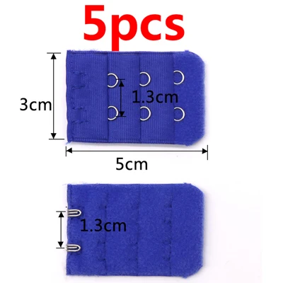 5pcs royal blue 5/8 шт. бюстгальтер удлинитель пряжки 3 ряда 2 крюк бюстгальтеры, нижнее белье, регулируемый удлиненный бюстгальтеры Для женщин кружевное нижнее белье - Цвет: 5pcs royal blue