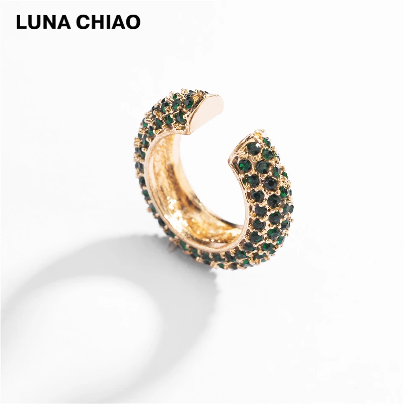 LUNA CHIAO модные ювелирные изделия со стразами серьги-каффы без пирсинга