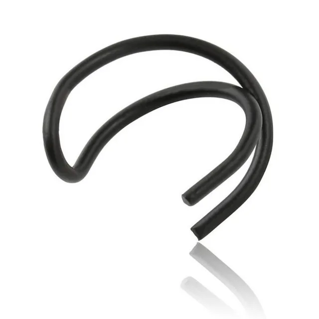 blackX one pcs BUENOS Fashion, золотой хрящ, панк, каффы для ушей, женские клипсы, серьги, не пирсинг, крест, полые C серьги с узором, клипсы, ювелирные изделия - Окраска металла: blackX one pcs