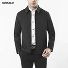 2021 мужские куртки и пальто с отложным воротником мужская зимняя куртка на молнии с боковыми карманами мужская одежда модное мужское пальто с длинным рукавом