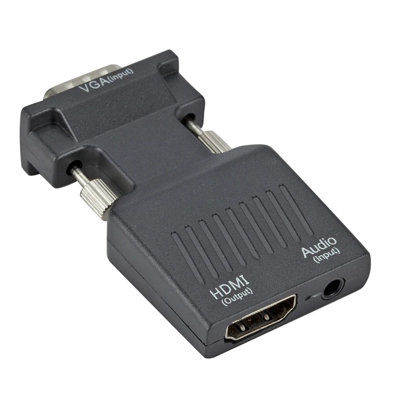 VGA to HDMI Adaptor Converter Male to Female with Audio Power Adapter Support 1080P Signal VGA to HDMI Audio 5V DC Connector
