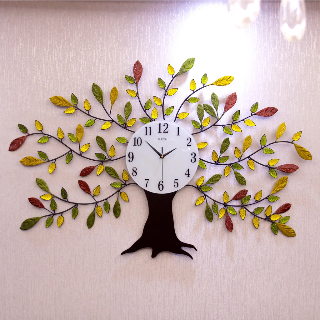 

Minimalist home living room wall clock personality fashion creative clock European clock atmosphere rich tree quartz clock