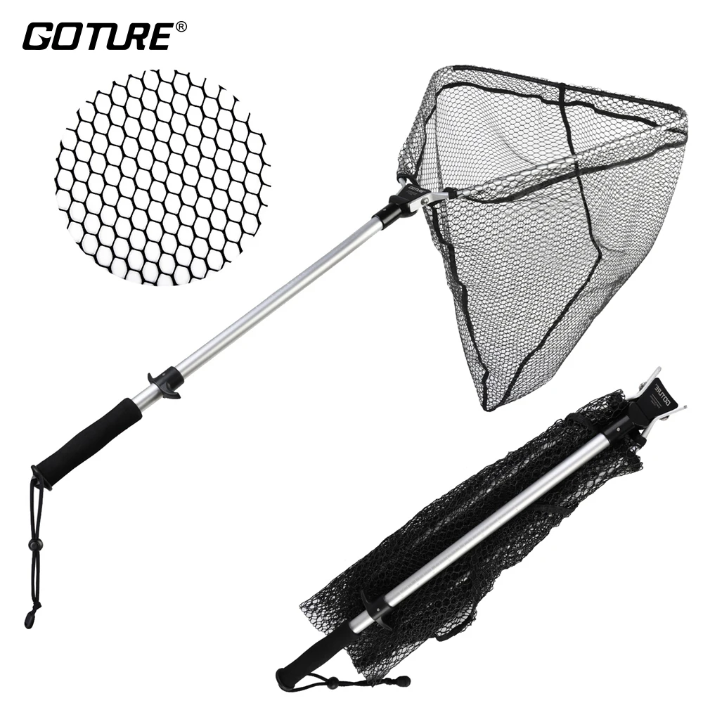 Портативная рыболовная сеть Goture складная монофиламентная 86 см 100 108 с линейкой и