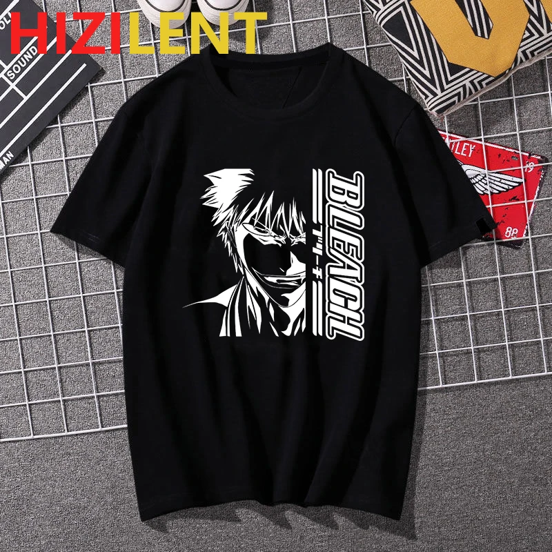Забавная аниме футболка отбеливатель Ichigo мужская повседневная манга унисекс