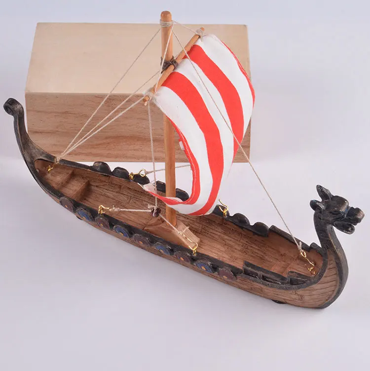 Viking longship Дракон сувенир-лодка резная Смола ремесло украшения дома Викинги кораблей Парусная модель игрушки подарки 25,5x17,5x5,5 см