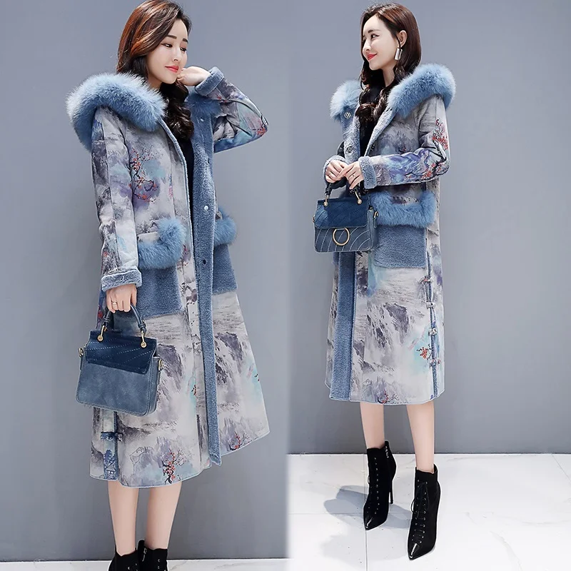 Длинная зимняя Новинка 2020 куртки с шерстяной подкладкой хлопковая верхняя