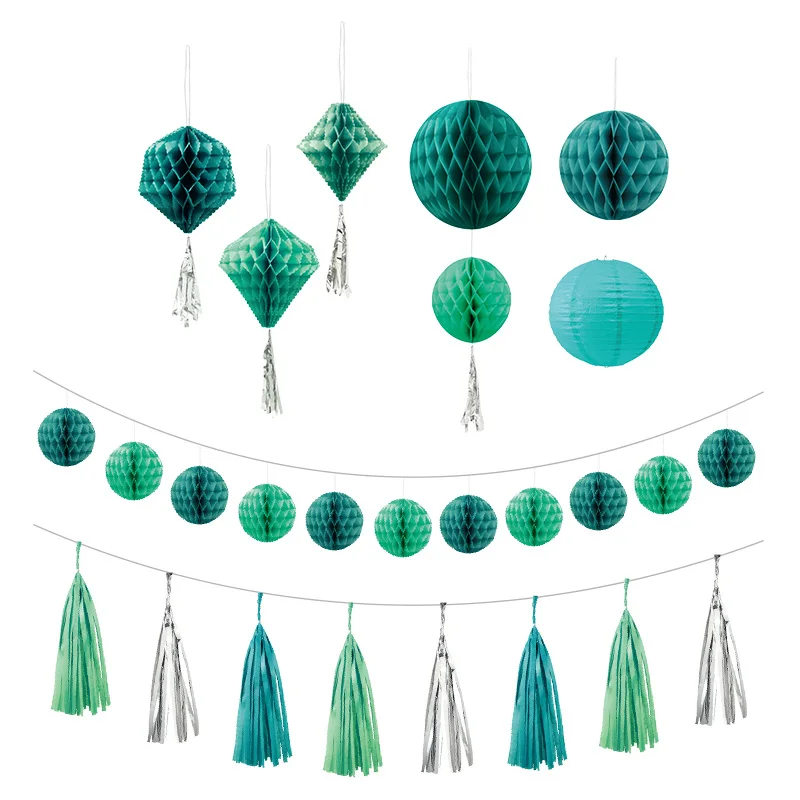 

Артикул из зеленой цветной бумаги ячеистые фонари украшение с кисточкой, украшения для самостоятельного изготовления, подвесные украшения...