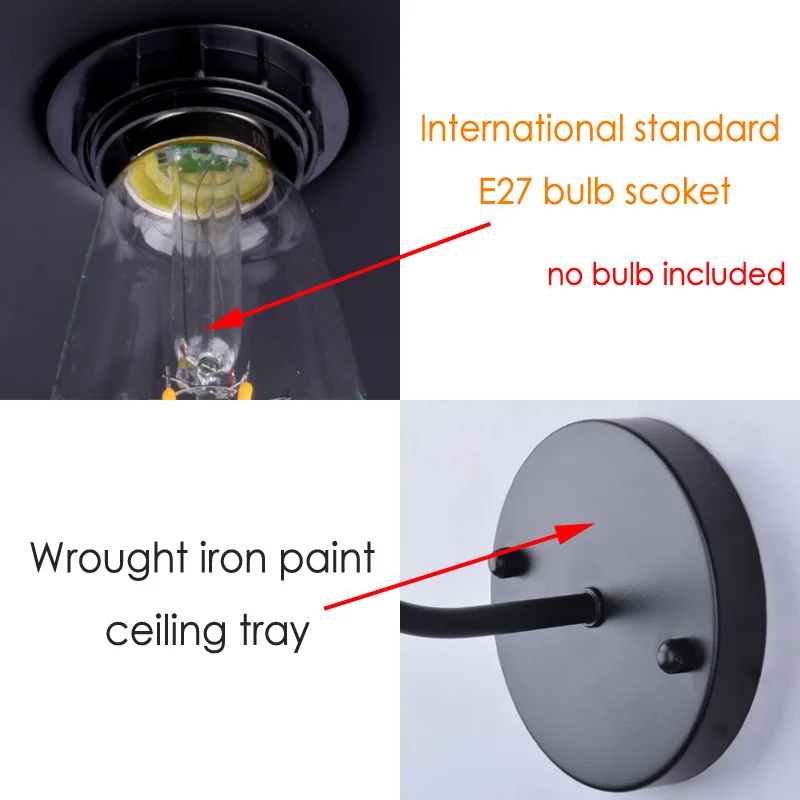 Американские изогнутые фонари для рук железные Настенные светильники лофта бара