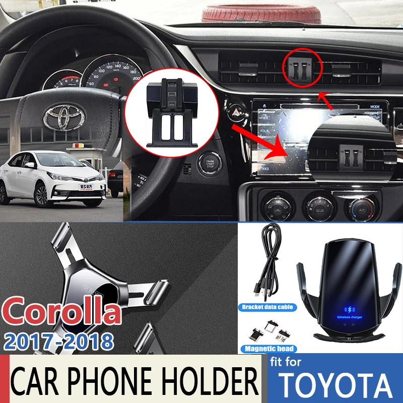 car mobile phone holder for toyota corolla e160 e170 2017 2018 telephone bracket accessories for iphone huaweis free global shipping