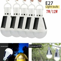 rechargeable led bulb e27 led solar lamp 7w 12w ac85v 265v outdoor emergency portable solar powered bulb camping light