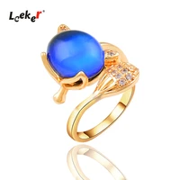 leeker change color blue stone rings on finger ring for women couple rings fashion jewelry 2021 trend 129 lk6