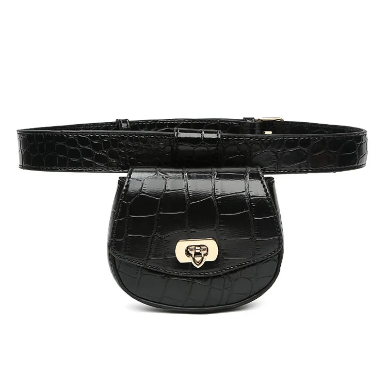 Модные кожаные женские поясные сумки новые с крокодиловым узором съемные