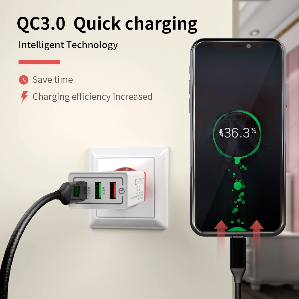 Зарядное устройство с 3 USB портами 27 вт 5 в 0 а|Зарядные устройства для телефонов| |