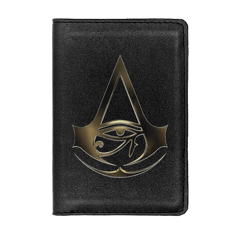 

High Quality Assassin The Eye of Horus Printing Passport Cover Holder ID Credit Card Case Travel Leather Passport Wallet