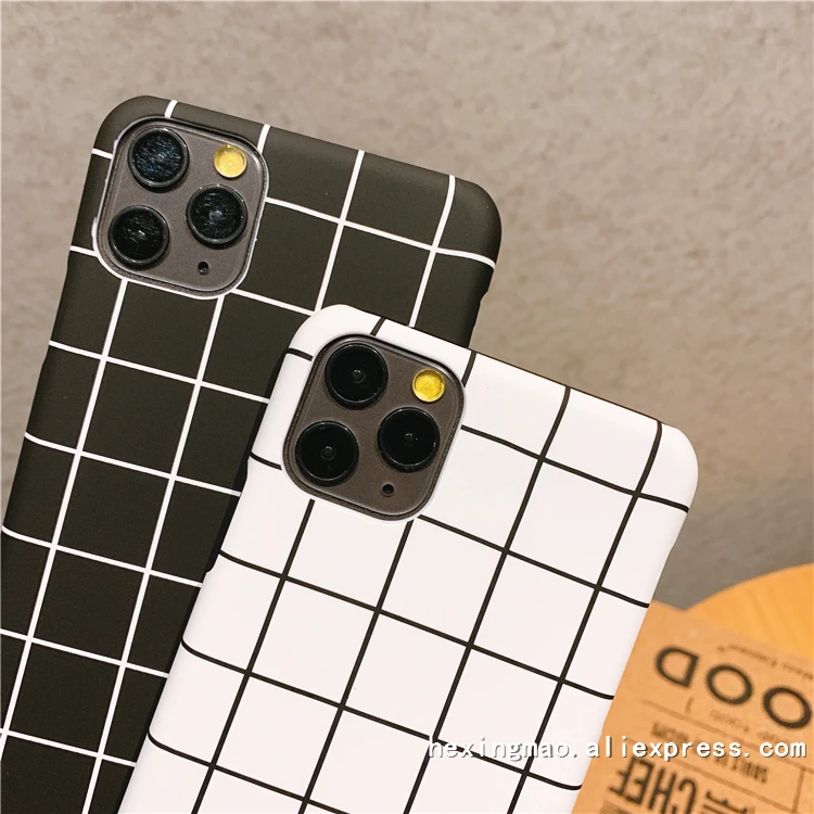 Модный черно белый клетчатый чехол для телефона iphone 11promax XS Max X XR 8 7 6 S PlusCover чехлы