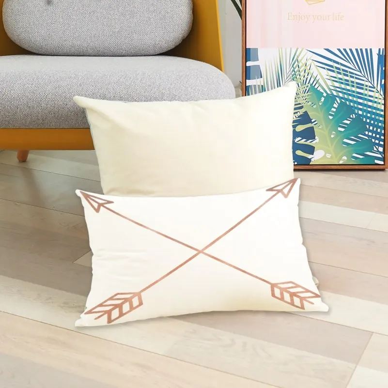 Чехол для подушки с геометрическим рисунком 30x50 прямоугольный чехол розовой