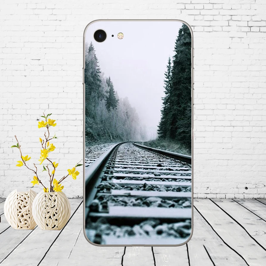 162D горы бамбук море олень кошка природа вид Мягкий силиконовый чехол для iphone 5 5s se