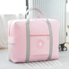 Однотонная дорожная сумка в японском стиле, маленькая круглая стандартная складная сумка-тележка для хранения одежды, стеганая сумка