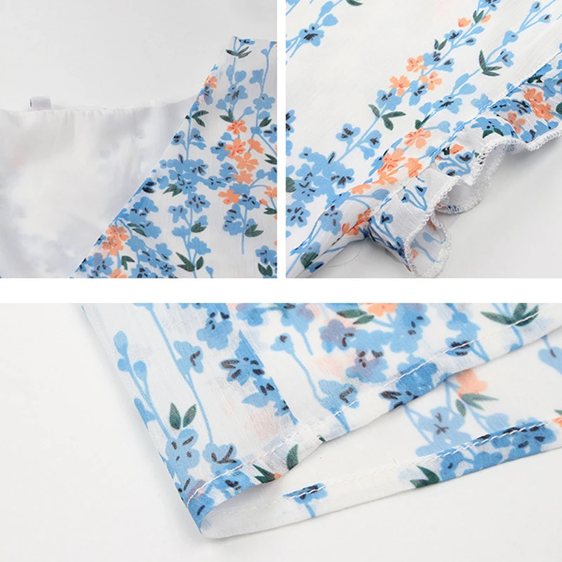 

Ladies Sexy Floral Print Short Summer Dress Women Casual V Neck Ruffles Beach Mini Chiffon Dress Women Sundress Vestidos Female