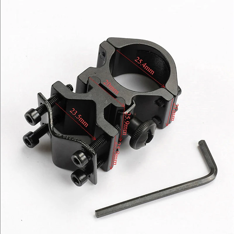 

Black All Metal multi-purpose Hunting Butterfly Clip Pipe Clamp Tactical Flashlight Bracket K185 Flashlight Torch Clip Holder