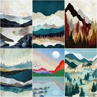 chenistory painting by number mountains landscape for children drawing on canvas handpainted painting art gift diy kits home dec