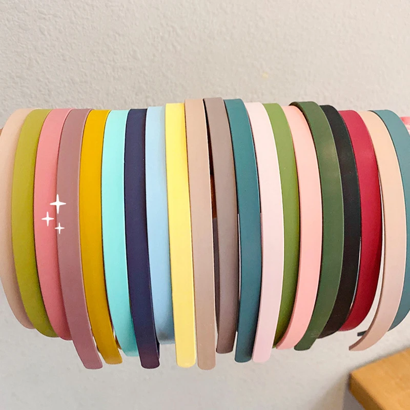 

Hot 5 Pcs Plastic Fashion Frosted Headband Hair Band Headwear Bezel Hair Accessories For Woman Hairbands Candy Color Sweet