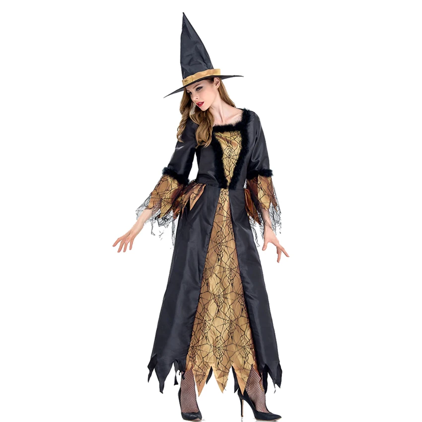 Костюмы ведьмы черный королевы на Хэллоуин одежда сексуальная ужас костюмы для