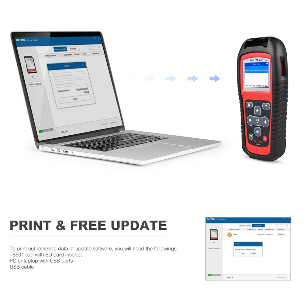 Инструмент давления в шинах AUTEL MaxiTPMS TS501 TPMS Датчик Диагностика OBD 2 диагностика