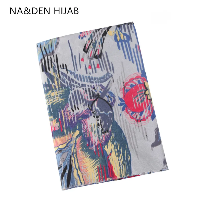 

1 шт., зимний шарф, Исламская новая бандана, цветочный принт, шарфы, Hi-Q, женские накидки, длинный шарф, одноцветные Шалуны, мусульманский хиджа...