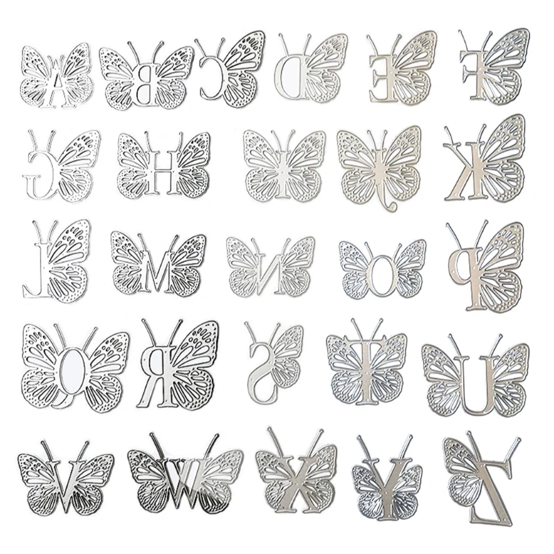 

Butterfly Letters Metal Cutting Dies Stencil DIY Scrapbooking Album Paper Card Template Mold Embossing Decoration