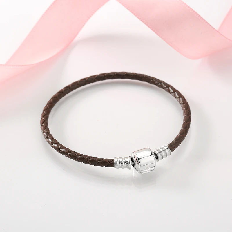 Женский плетеный браслет из серебра 100% пробы с подвеской-змеей | Украшения и