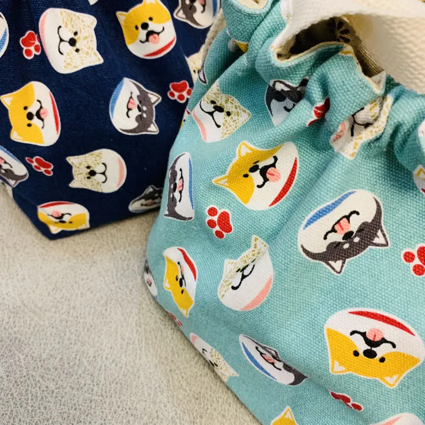 

Drawstring Bags Women Cartoon Printed Casual Lunch Bag Canvas Kawaii Handbags Womens Cute Mini Bag Shopping Eco-Friendly Folding