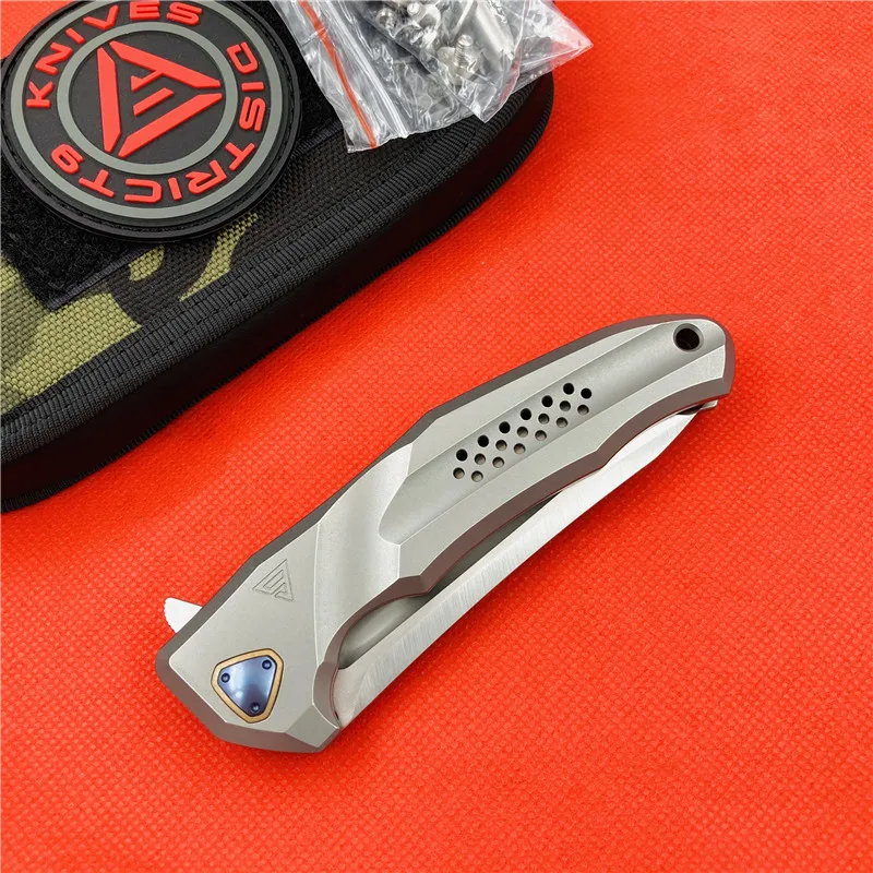 Район 9 складной нож M390 лезвие титановая ручка охотничьи ножи для выживания на