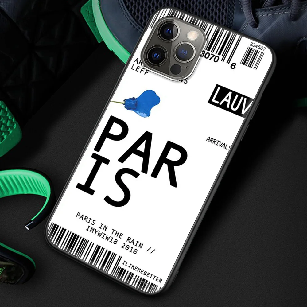 

Ticket Boarding Pass Label Silicone Soft Cover for iPhone 12 11 Pro MAX Luxury Phone Case XR X XS MAX 8 7 6 6S Plus Coque Shell