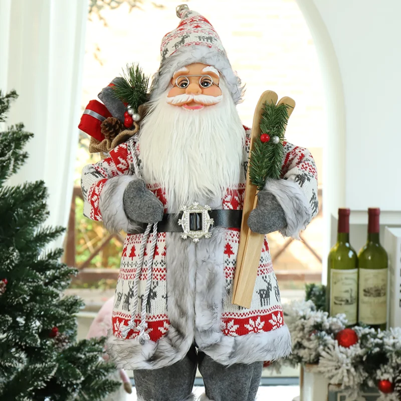 

Large Christmas Santa Claus Dolls Ornaments Standing Santa Figurine Doll Home Decoration Kids Gift 2021 Christmas Accessories