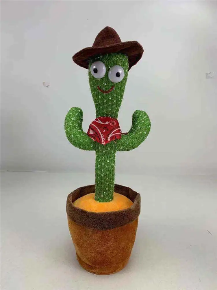 

Dancing Smiley Toy Cactus dancing and sing English songs Prank singing 28 cm doll Wiggling decorative gifts for children Cactus