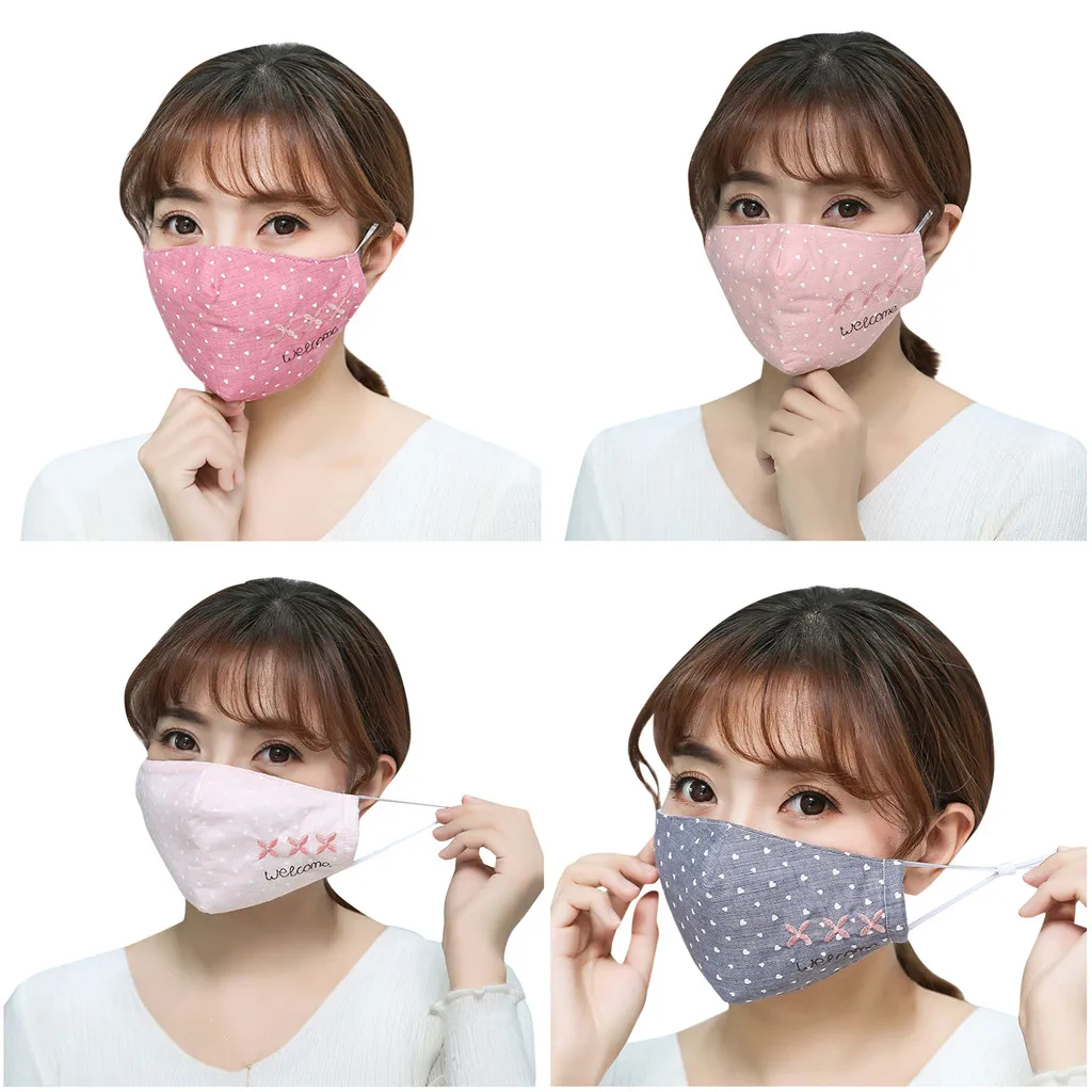 

4PCS/lot Mask Fashion Unisex Cotton Masks Washable Reusable masque livraison rapide Anti Dust Proof Flu Respirator Mouth-muffle