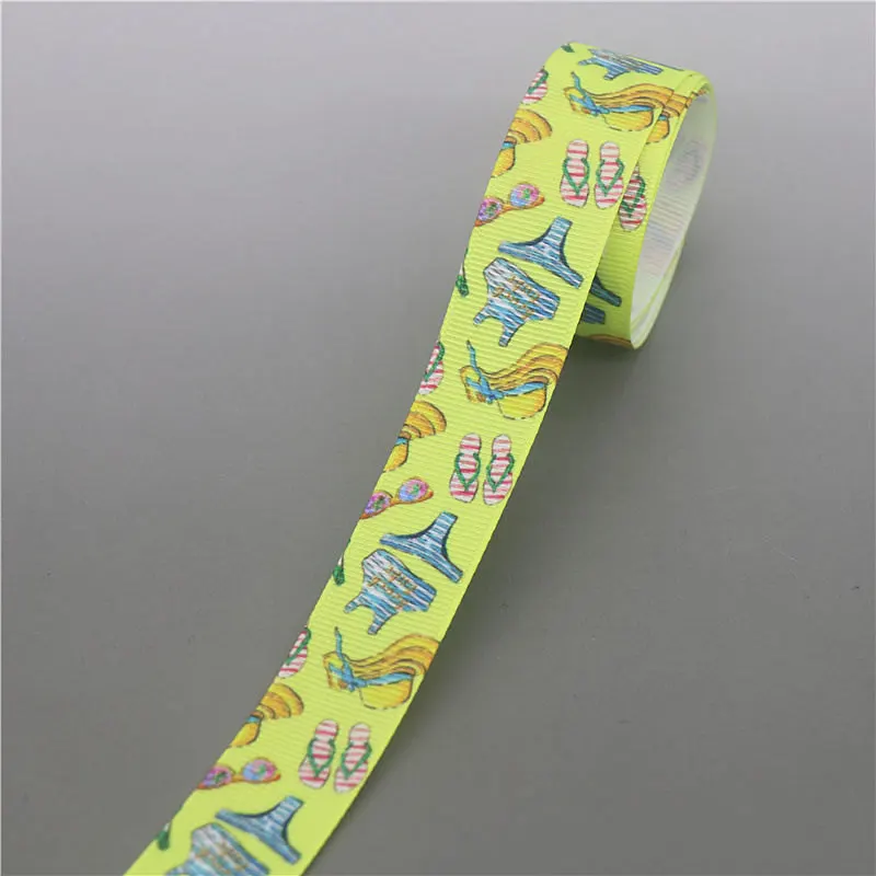 10337 DHK 10 Ярдов Леопардовый цветок swimm напечатанный Grosgrain ленточный аксессуар Hairbow головной убор украшение «сделай сам» оптом OEM B1863 - Цвет: 10337